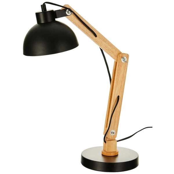 Flexo/skrivbordslampa EDM 32116 Svart Trä Metall 60 W E27 Ø 16 x 52 cm Ø 16 x 53 cm