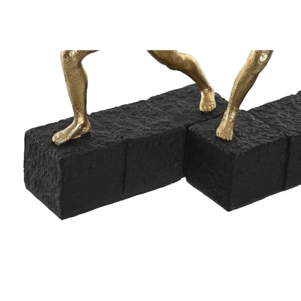 Dekorativ Figur DKD Home Decor 21 x 5,5 x 25,5 cm Svart Gyllen Idretsutøver (2 enheter)