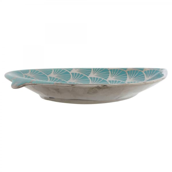 Bordsdekoration DKD Home Decor 27,5 x 16 x 3 cm Turkos Orientalisk Kromad Löv av en växt