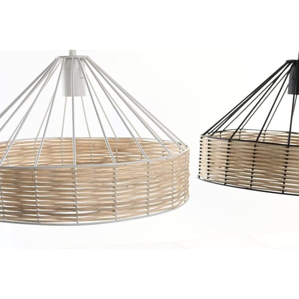 Kattolamppu DKD Home Decor 35 x 35 x 22 cm Musta Metalli Rottinki 50 W (2 osaa)