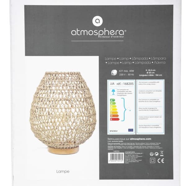 Bordlampe Atmosphera Tressé Sand 40 W Ø 35,5 x 30 cm
