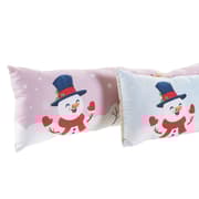dørstop DKD Home Decor Jul Blå Pink Polyester (2 enheder) (85 x 10 x 15 cm)