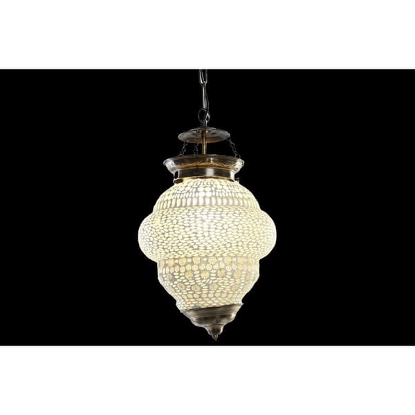 Taklys DKD Home Decor Hvit Metall Krystall 25 W 23 x 23 x 33 cm