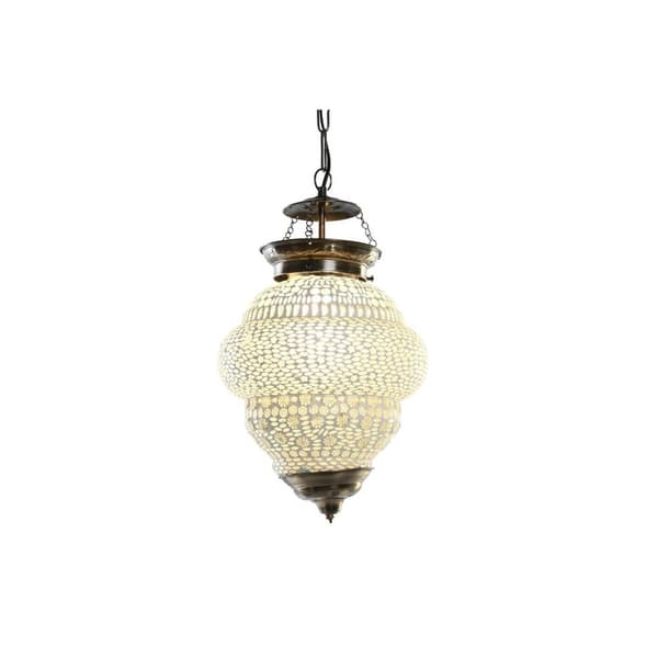 Taklys DKD Home Decor Hvit Metall Krystall 25 W 23 x 23 x 33 cm
