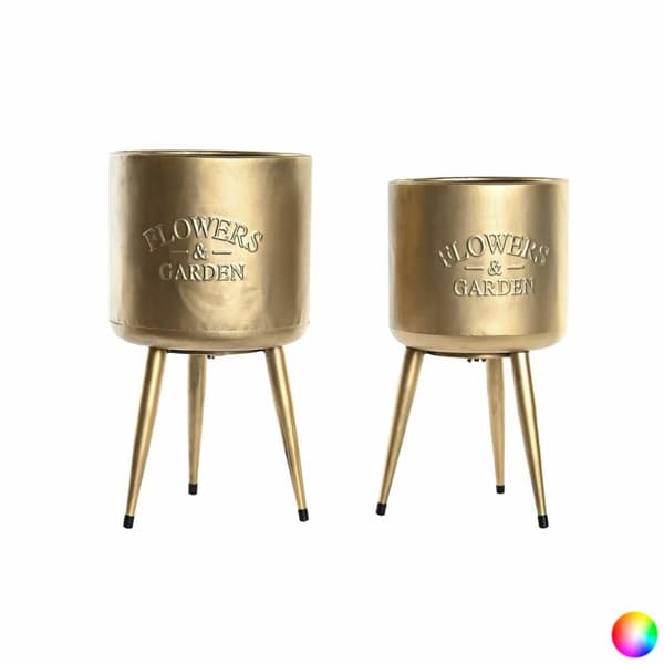 Sæt af planteredskaber DKD Home Decor 25,5 x 25,5 x 44 cm Metal (2 enheder)