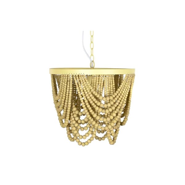 Taklys DKD Home Decor Metall Brun Gul 50 W Tre MDF (35 x 35 x 95 cm)
