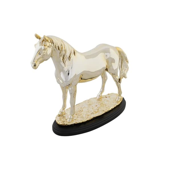 Dekorativ figur DKD Home Decor Hest Sort Gylden Harpiks (30 x 11,5 x 26 cm)