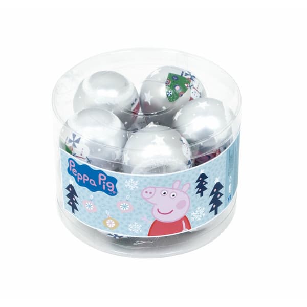 Julgranskula Peppa Pig Cosy corner Silvrig 10 antal Plast (Ø 6 cm)