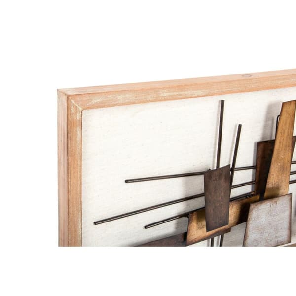 Veggpryd DKD Home Decor 120 x 40 x 5,5 cm Abstrakt Naturell Gyllen Flerfarget Moderne (2 enheter)