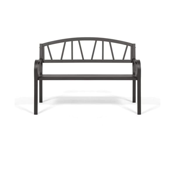 Bænk med ryglæn Antracit Jern (123 X 53 X 86 cm)