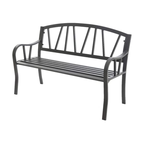 Bænk med ryglæn Antracit Jern (123 X 53 X 86 cm)