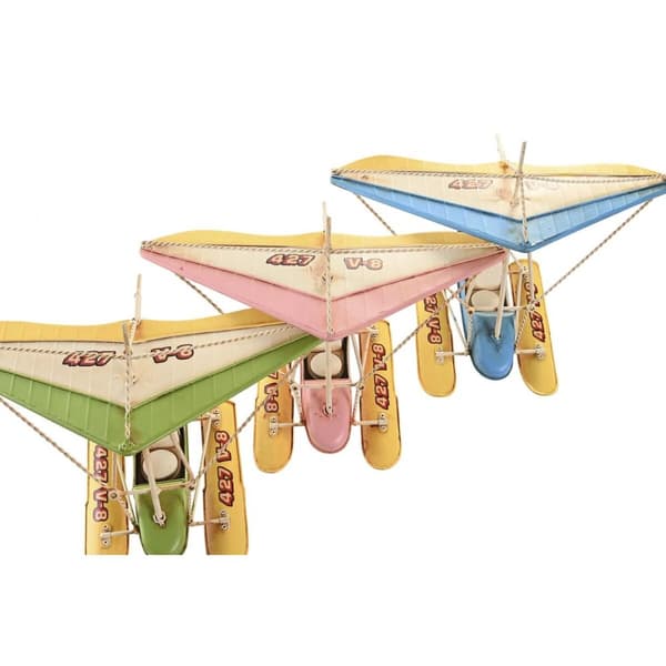 Koristehahmo DKD Home Decor 32,5 x 20,5 x 24 cm Sininen Pinkki Vihreä Vintage (3 Kappaletta)