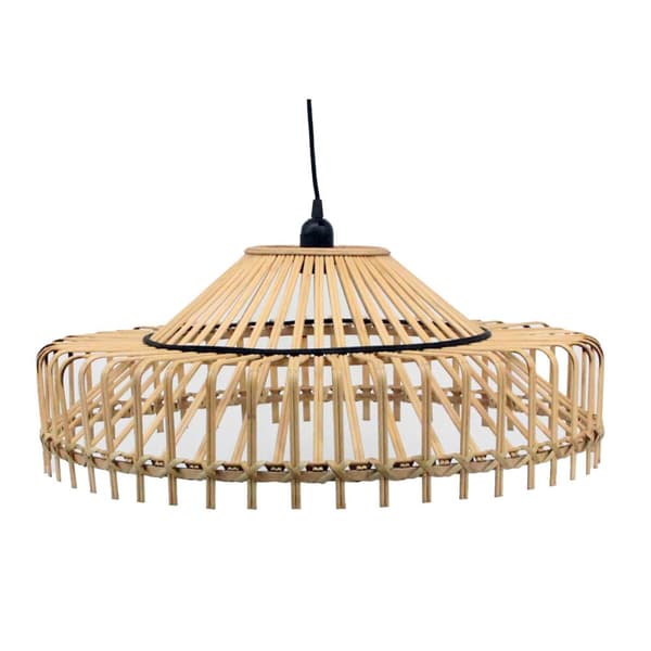 Taklys DKD Home Decor 61 x 61 x 23 cm 61 x 61 x 31 cm Brun Bambus 50 W Naturlig