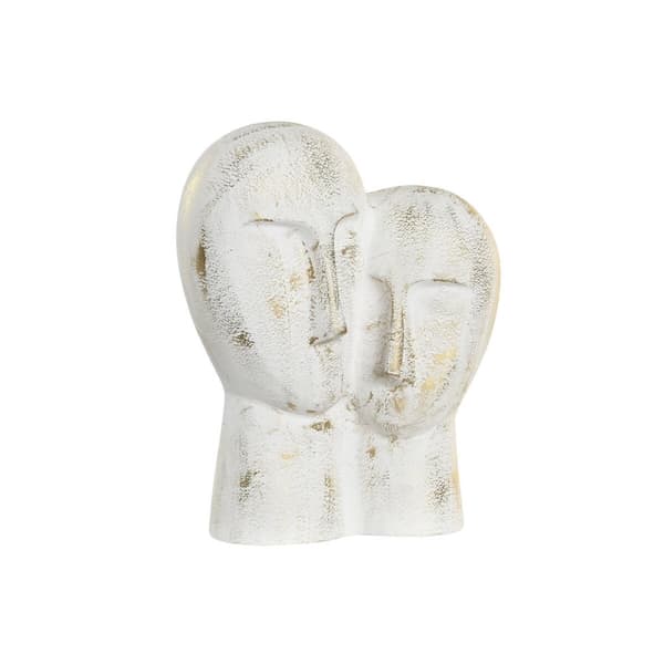 Dekorativ Figur DKD Home Decor 23 x 10 x 30 cm Ansikt Gyllen Aluminium Hvit