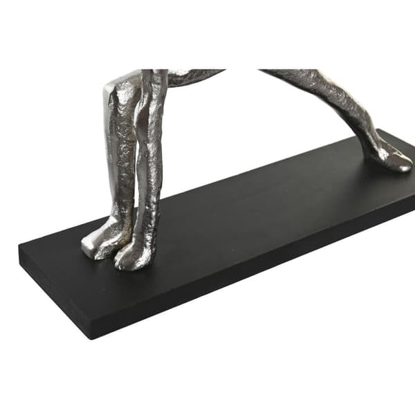 Prydnadsfigur DKD Home Decor 33 x 10 x 35 cm Silvrig Svart Indier Yoga (3 antal)