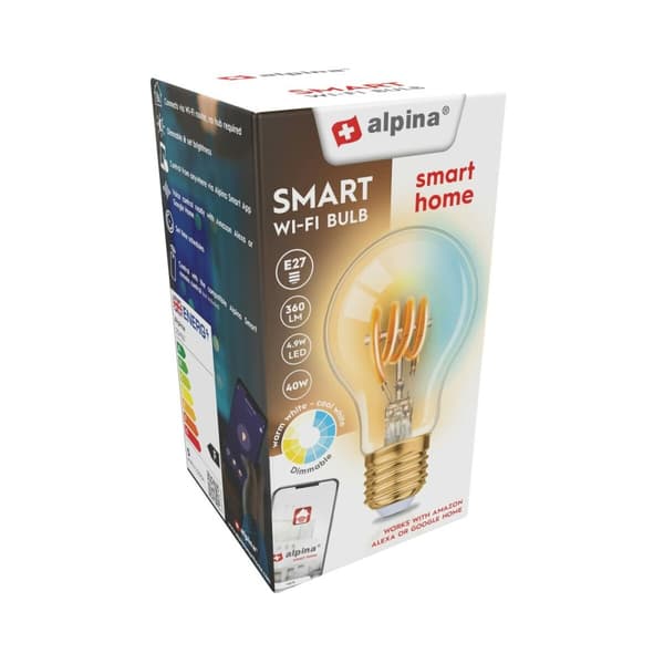 Smart-Lampa Alpina RGB Wi-Fi 5 W 4,9 W E27 1800-6500 K 360 Lm