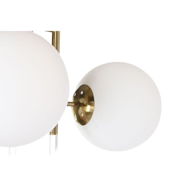 Loftslampe DKD Home Decor 64 x 64 x 64 cm Krystal Gylden Metal Hvid 50 W