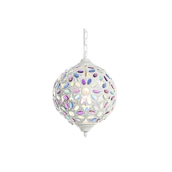Loftslampe DKD Home Decor 28 x 28 x 44 cm Metal Hvid Multifarvet 50 W