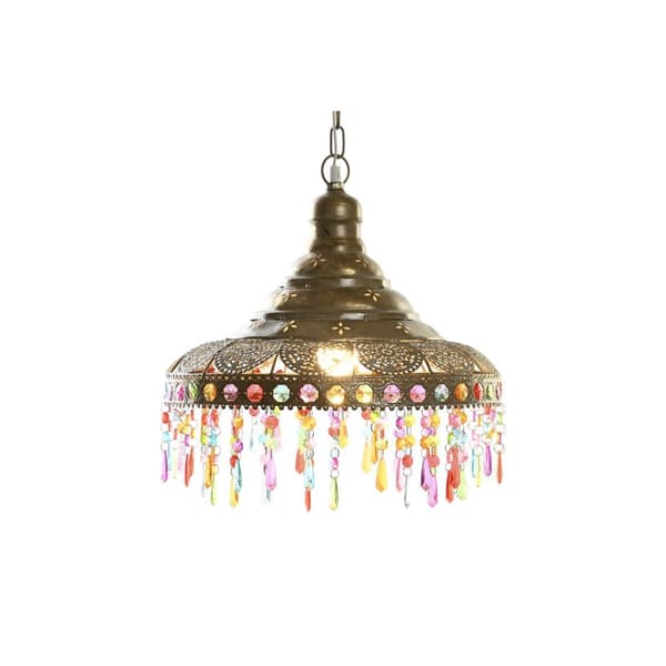 Kattolamppu DKD Home Decor 37 x 37 x 38 cm Kullattu Metalli Monivärinen 50 W