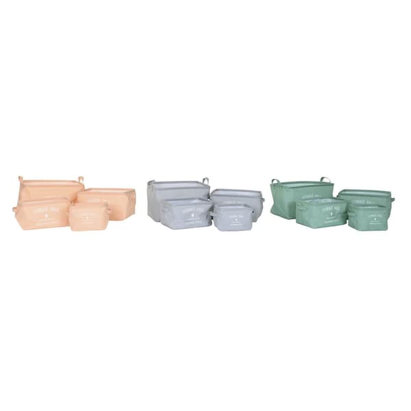 Korg - set DKD Home Decor 39 x 27 x 24 cm Kanvas Modern (3 antal)