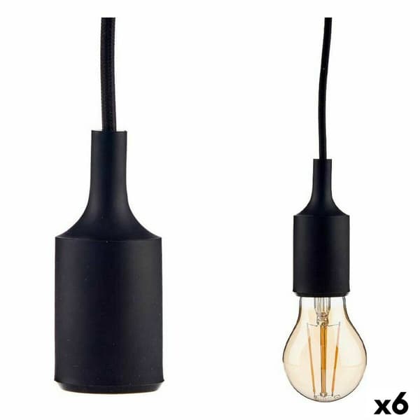 Taklys 60 W 220-250 V Svart Plast (6 enheter)