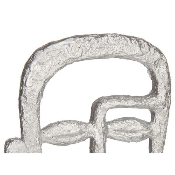 Dekorativ Figur Ansikt Sølv 19,5 x 38 x 10,5 cm (4 enheter)