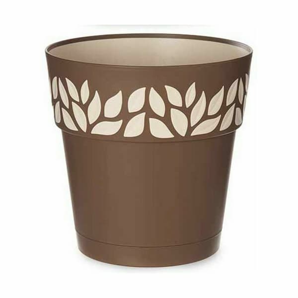 Selvvannende blomsterpotte Stefanplast Cloe Brun Plast 25 x 25 x 25 cm (6 enheter)