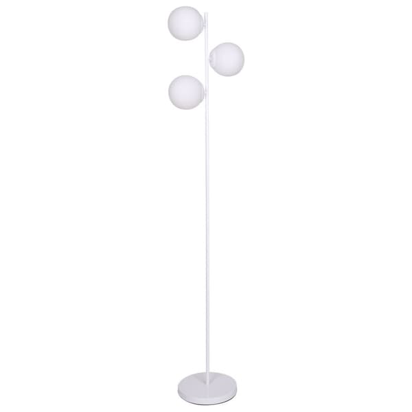 Golvlampa DKD Home Decor 35 x 25 x 167 cm Glas Metall Vit 220 V 50 W Vit