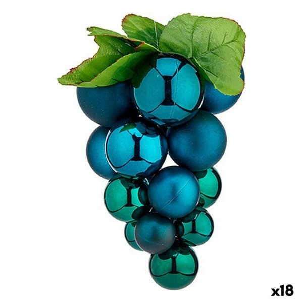 Julekugle Druer Small Blå Plastik 14 x 14 x 25 cm (18 enheder)