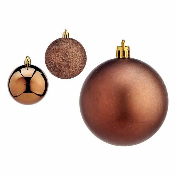 Sett med juletrekuler Brun Plast Ø 7 cm (36 Enheter)