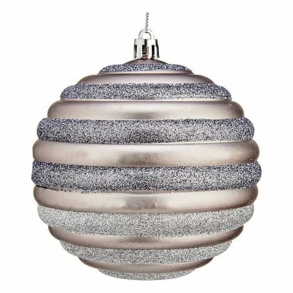 Uppsättning av julkulor Krist+ 00876 Silvrig Plast Cirklar 10 cm (6 antal)