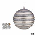 Miniatyrbild 1 av 3: Uppsättning av julkulor Krist+ 00876 Silvrig Plast Cirklar 10 cm (6 antal)