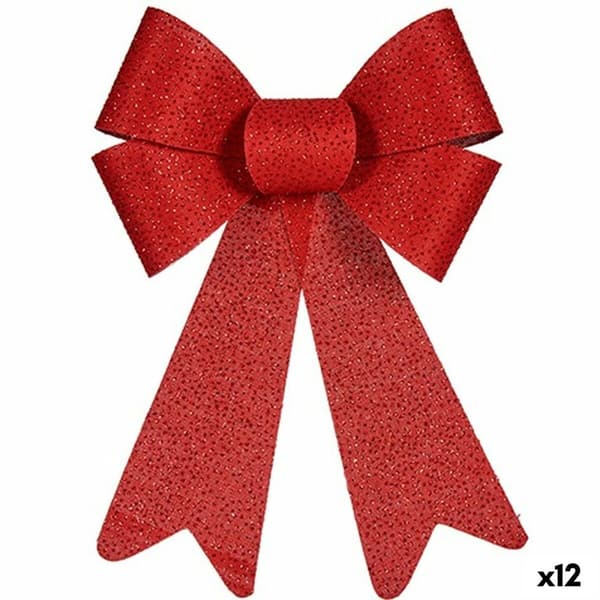 Lasso Joulukuusenpallo Punainen PVC 16 x 24 x 4 cm (12 osaa)