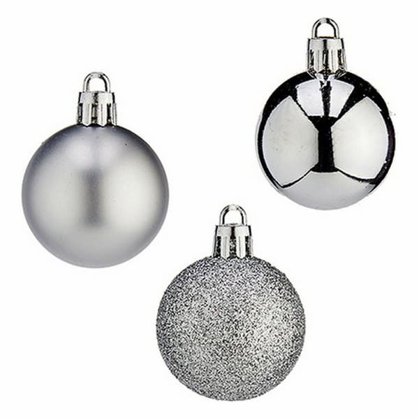 Uppsättning av julkulor Krist+ K1912485-4 Silvrig Plast 4 cm (12 antal)