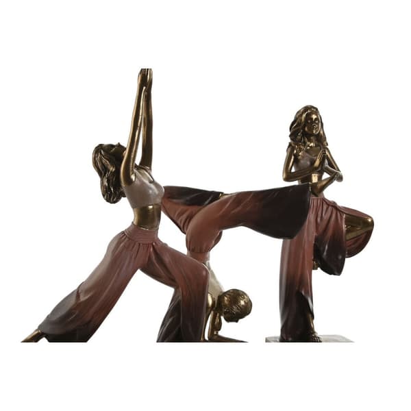 Prydnadsfigur Home ESPRIT Rosa Gyllene Yoga Scandi 19 x 6 x 26 cm (3 antal)