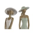 Miniatyrbillede 2 af 3: Dekorativ figur Home ESPRIT Hvid Grøn Dame 7,5 x 7,5 x 30 cm (2 enheder)