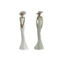 Miniatyrbillede 1 af 3: Dekorativ figur Home ESPRIT Hvid Grøn Dame 7,5 x 7,5 x 30 cm (2 enheder)