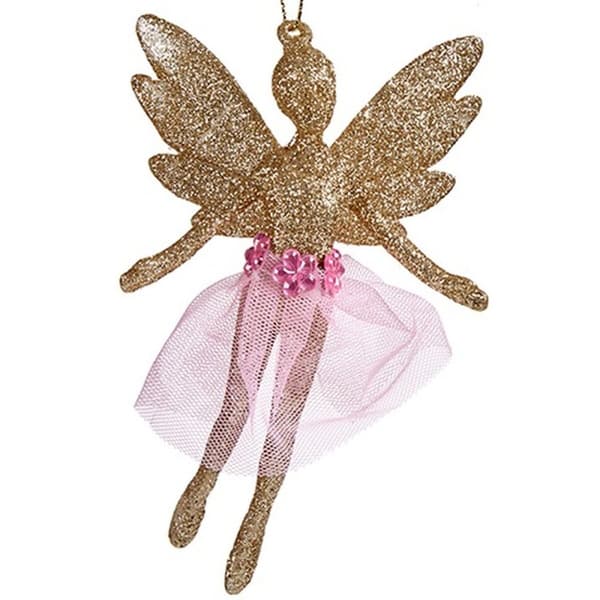 Julekule Fe champagne Plast Glitter 8 x 12 x 5 cm (24 enheter)