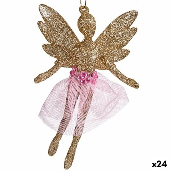 Julekule Fe champagne Plast Glitter 8 x 12 x 5 cm (24 enheter)