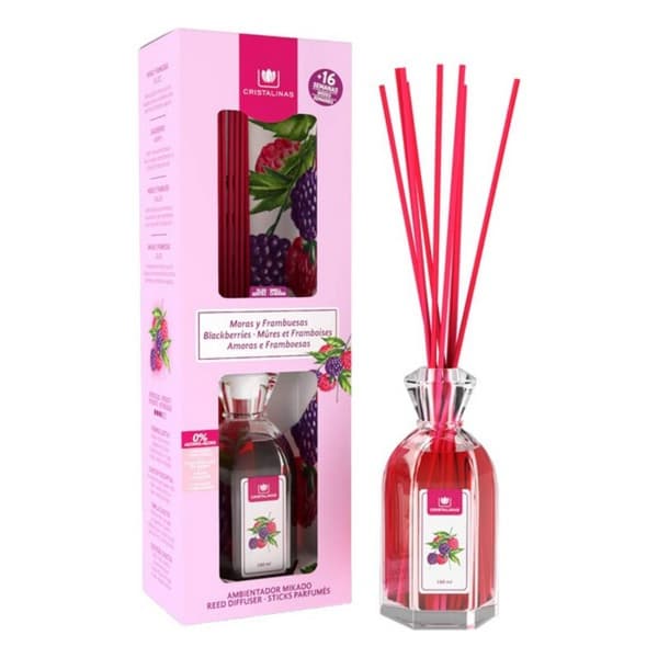 Luftfrisker Mikado Cristalinas Mikado Brombær Hindbær 180 ml Transparent