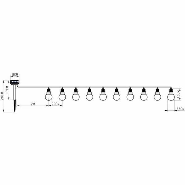 LED-valokranssi Galix Aurinkokenno