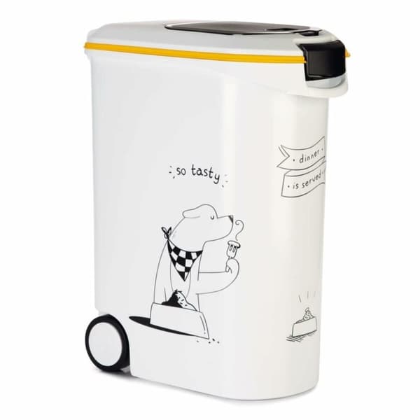 Pet food canister Curver 794096 Med hjul Hvid Plastik 20 kg 54 L 49,3 x 27,8 x 60,5 cm