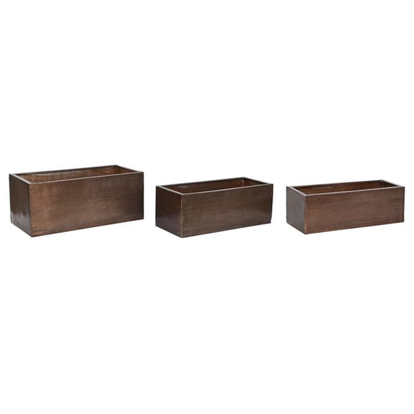 Sett med blomsterpotter Home ESPRIT Gyllen Aluminium 100 x 43 x 40 cm