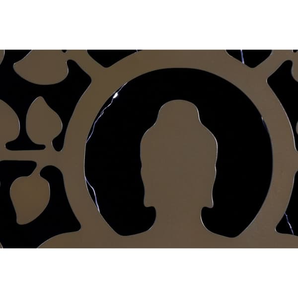 Veggpryd Home ESPRIT Svart Gyllen Buddha Orientalsk 100 x 1 x 100 cm (2 enheter)