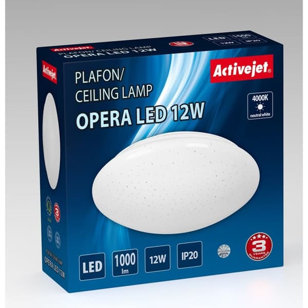Taklampa Activejet AJE-OPERA 12W Vit 80 12 W