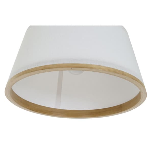 Taklampa DKD Home Decor Vit Brun Naturell Bambu 50 W 30 x 30 x 20 cm