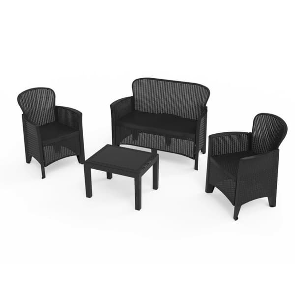 Garden furniture IPAE Progarden Jungle jun06can Antrasiitinharmaa (4 Kappaletta)