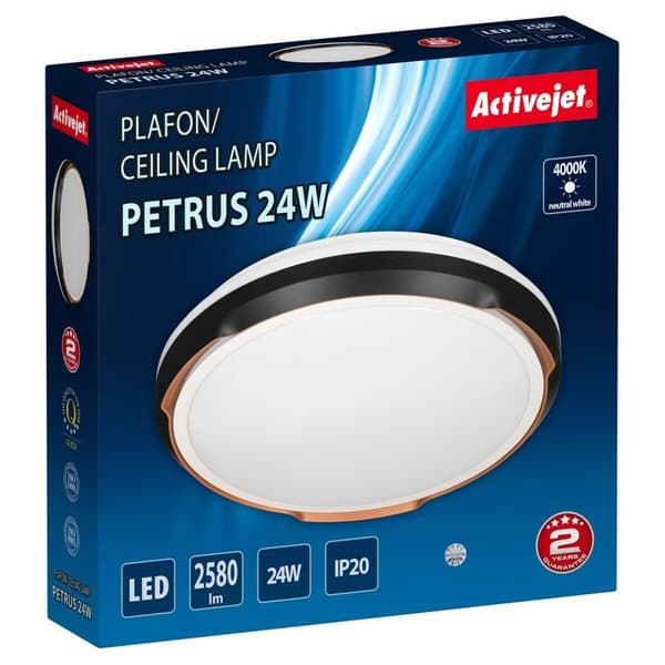 Loftslampe Activejet AJE-PETRUS 24W Hvid Sort Kobber 80 24 W (4000 K)