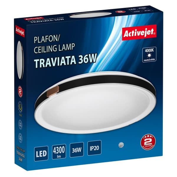 Loftslampe Activejet AJE-TRAVIATA 36W Hvid Sort 80 36 W (4000 K)