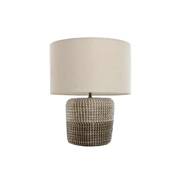 Bordslampa Home ESPRIT Vit Brun 50 W 220 V 38 x 38 x 47 cm Vit